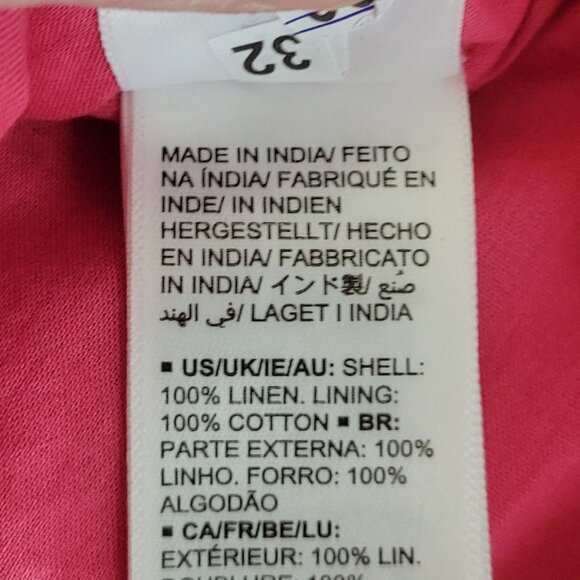 Seville Linen Mini Dress Raspberry Pink Sleeveless Adjustable Straps The Drop L - Picture 8 of 8